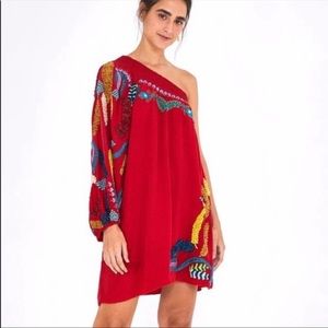Silk one shoulder Farm Rio mini dress